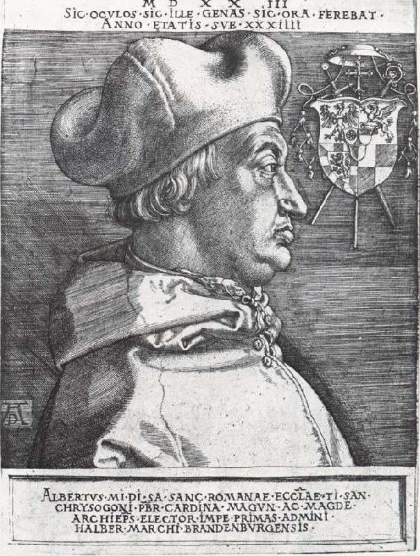 Albrecht Durer Cardinal Albrecht of Bran-Denburg in portrait Spain oil painting art